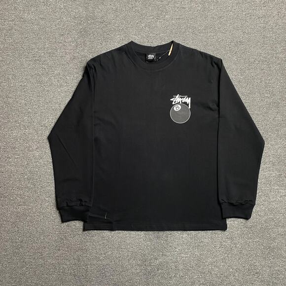 Stussy Solid 8 Ball Long Sleeve T-Shirt in Black